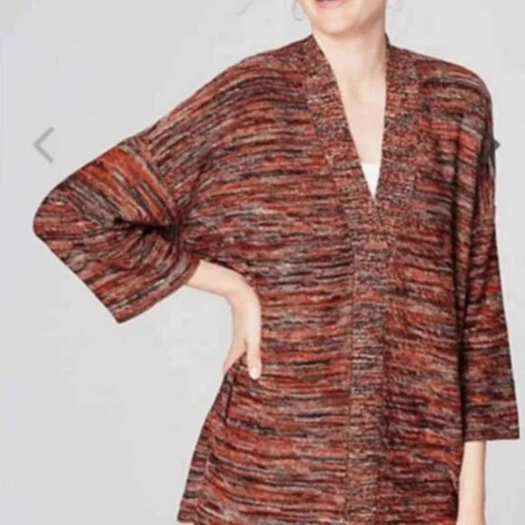 J Jill Sweater Womens Size Large V Neck Wide Sleeve Marled Oversized Casual Top - Picture 1 of 7